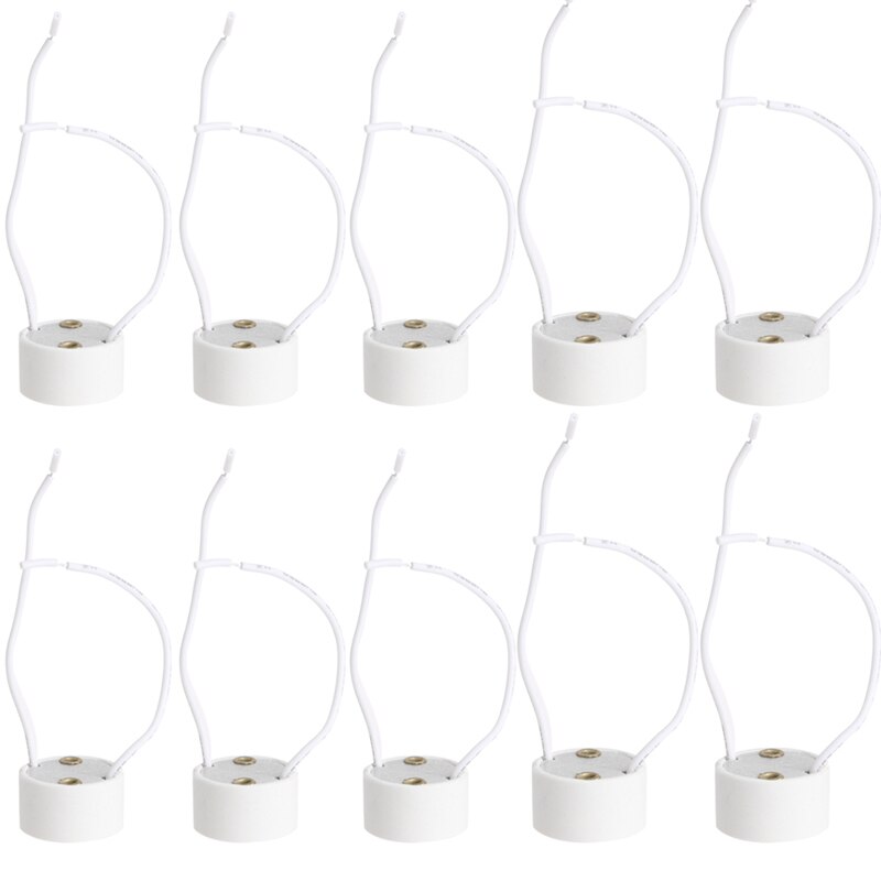 Gu10 sokkel led pære halogen lampe holder base keramisk ledningsstik