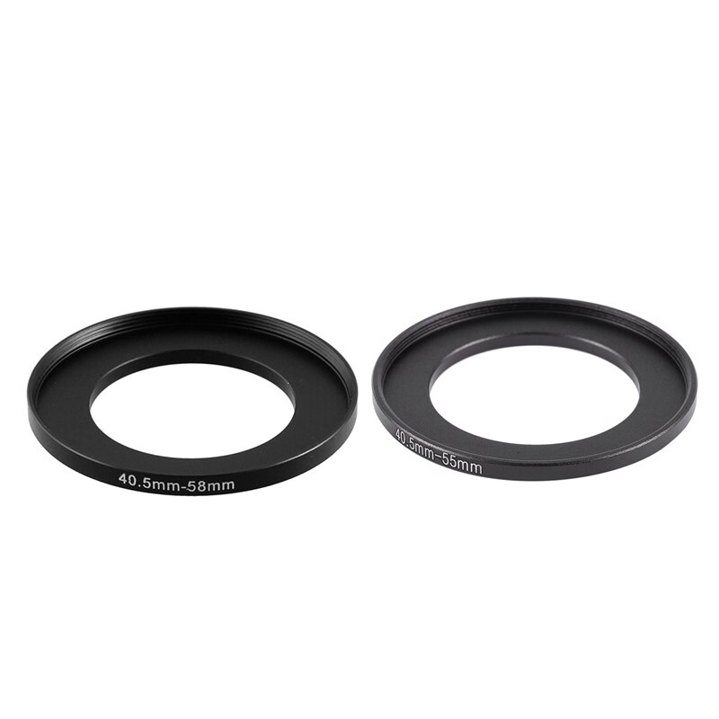 2 stück kamerareparatur-metall-Schritt-hoch-filterringadapter  - 40.5mm-58mm & 40.5mm-55mm