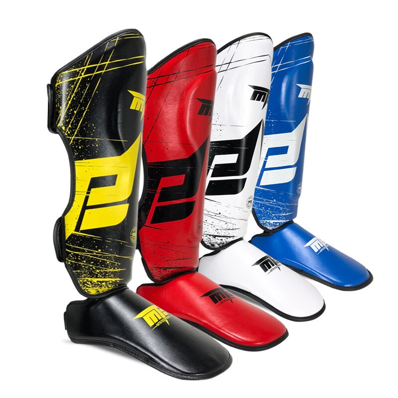 MMA Sparring Wushu boxe Muay Thai protège-tibia W/instep Kickboxing équipement de soutien de la cheville Sanda protège-jambes Leggings DEO