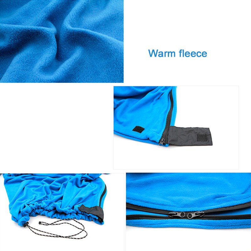 Winter fleece camping sleeping bag ultralight foldable sleeping-bag adult child hiking blanket sleepingbag outdoor sliping bag