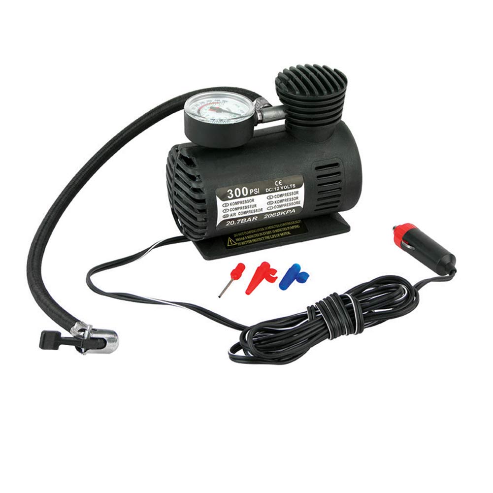 300PSI 12V Mini Pump Portable Air Electric Compressor Car Tire Motorcycle Basketball Football Air Inflator Pump: Default Title