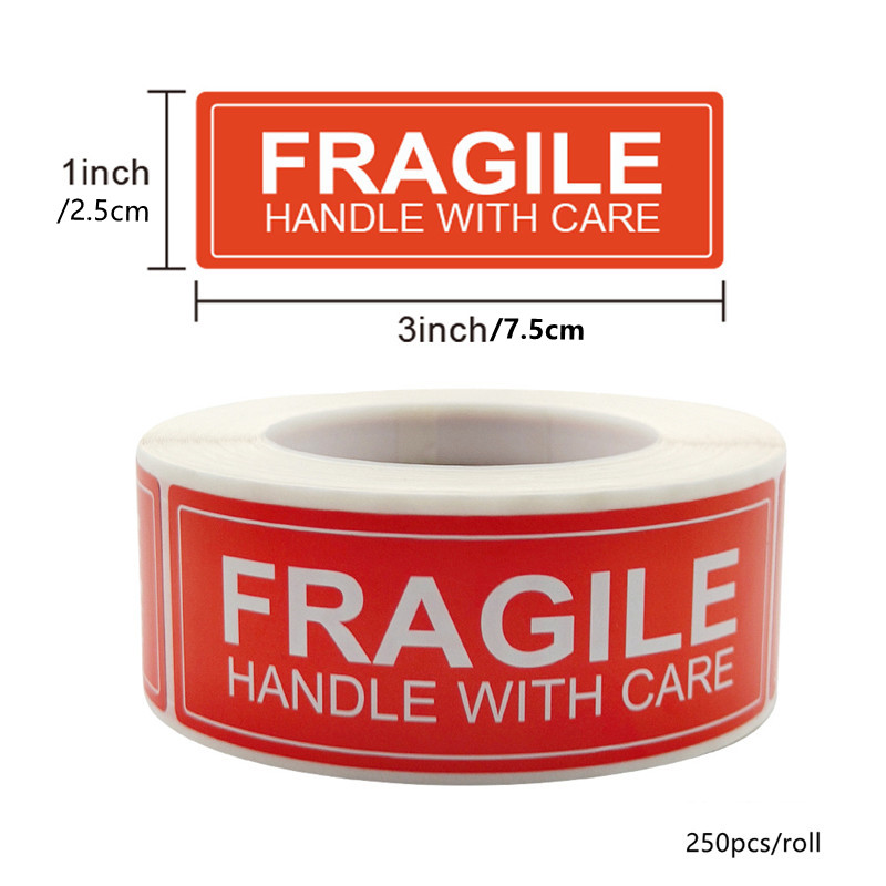 120Pcs/Roll Package Labels Fragile Stickers Fragile or Bend Handle with Care Warning Packing Carton Labels Stickers: Light Grey