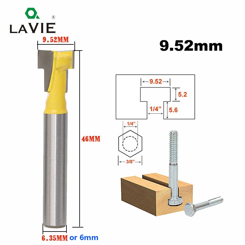 Lavie Pc Inch Mm T Slot Router Bit Hex Bo Grandado