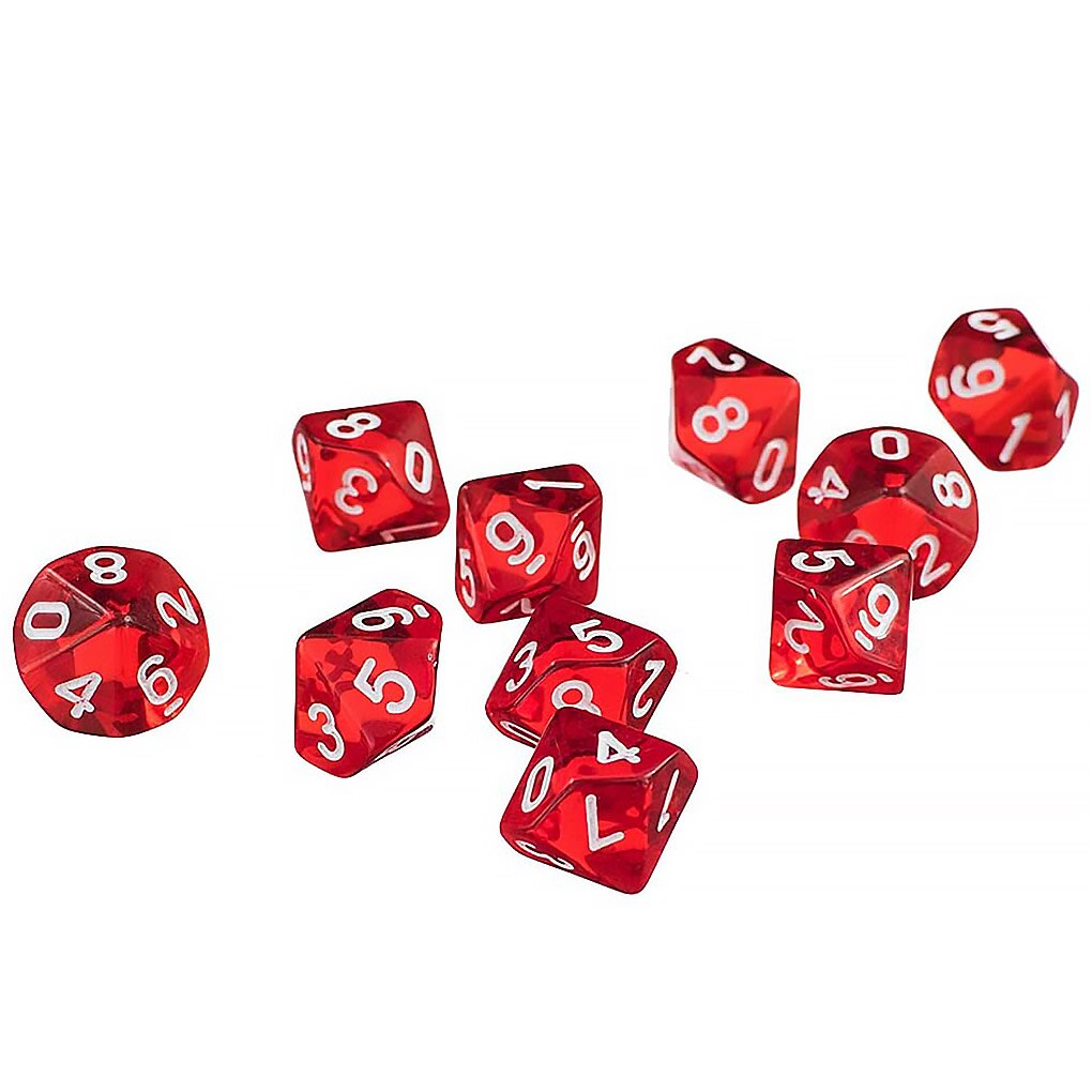 10 stücke 0 zu 9 Gesichter Würfel TRPG Bord Spiel Multi-einseitig Acryl rollen Würfel brettspiel Zubehör: 01