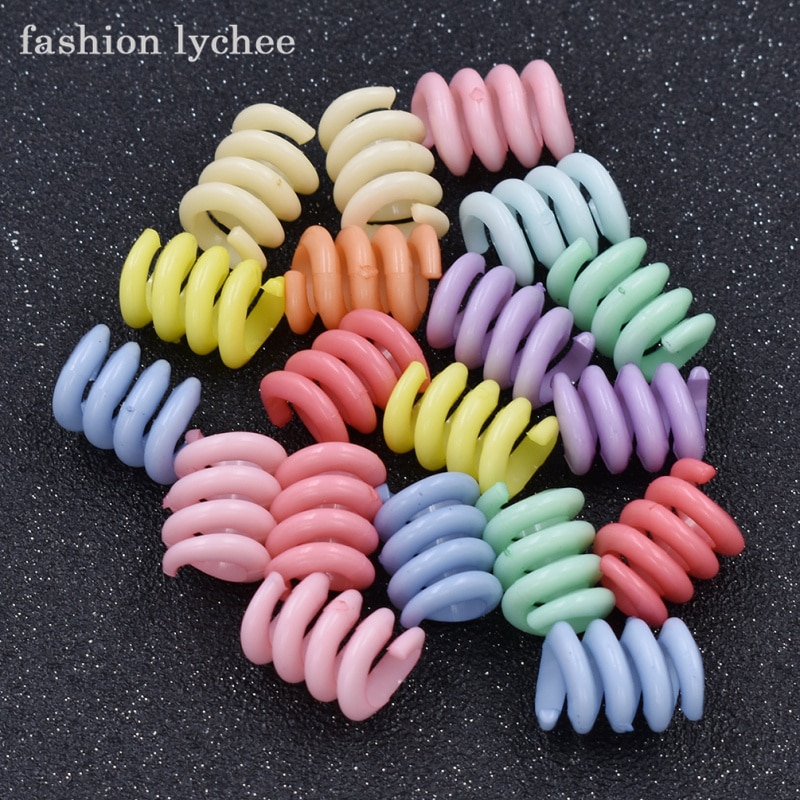 lychee 20pcs Random Coloured Dreadlock Cuffs Spiral Women Girls Hair Braids Tube Hair Extension Accessories