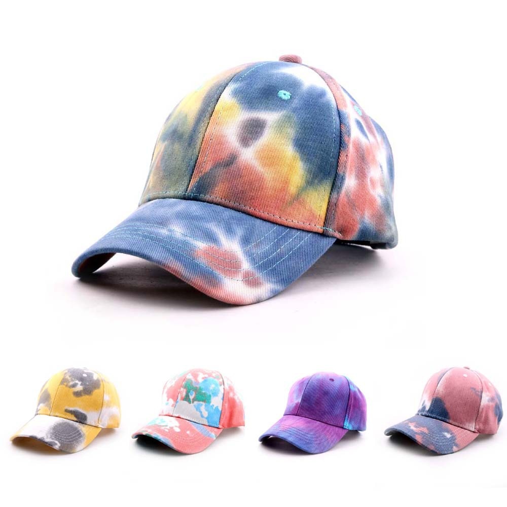 2022 tie dye baseballkasket sommer mænd kvinder trend elskere farverig snapback hat sol udendørs justerbar sol graffiti knogle