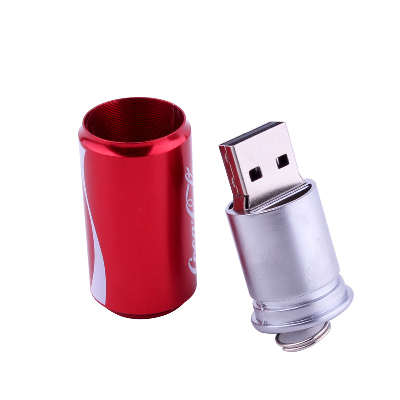 JASTER Coke cans head metal model external storage stick USB 2.0 4GB 8GB 16BG 32GB 64GB USB flash drive: 32GB / red