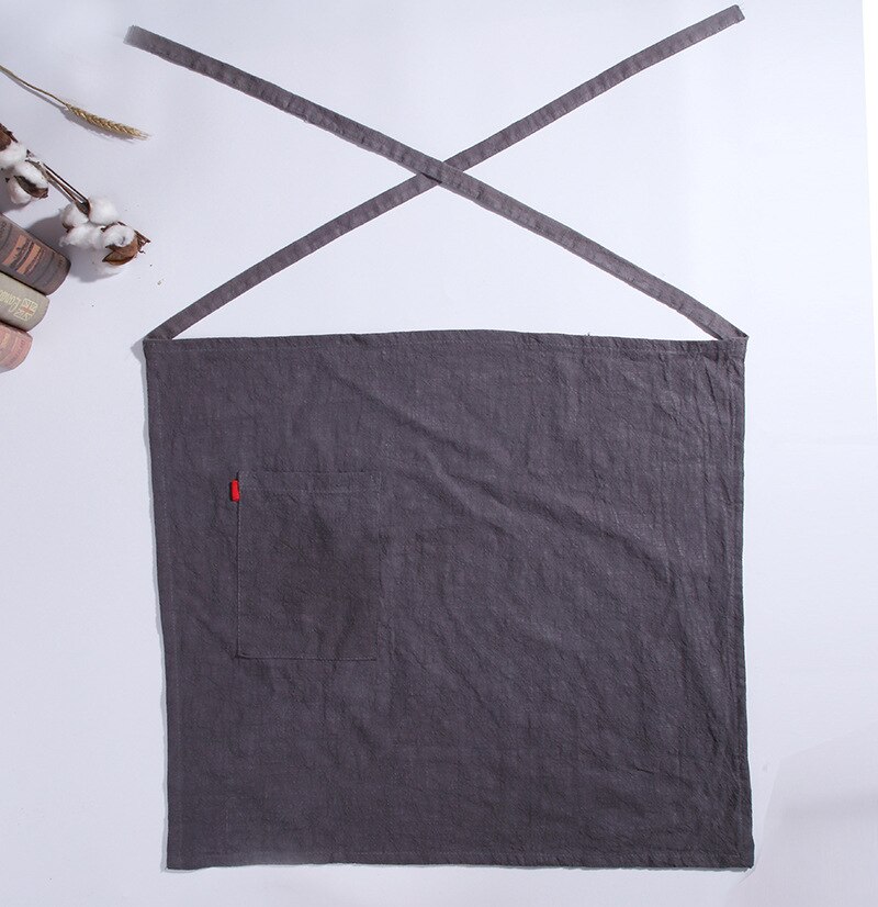 INS Japanese Linen Cotton Lace-up Apron Dress Art Men And Women Work Apron 100*100cm Sleeveless Apron Home