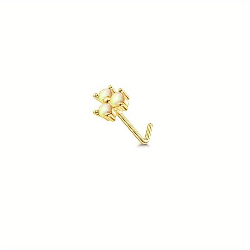 Drperfect 1pc 22g næsestikker l-formede næseringe til kvinder opal cz hjerte sommerfugl næsepiercing smykker: Antik bronze belagt