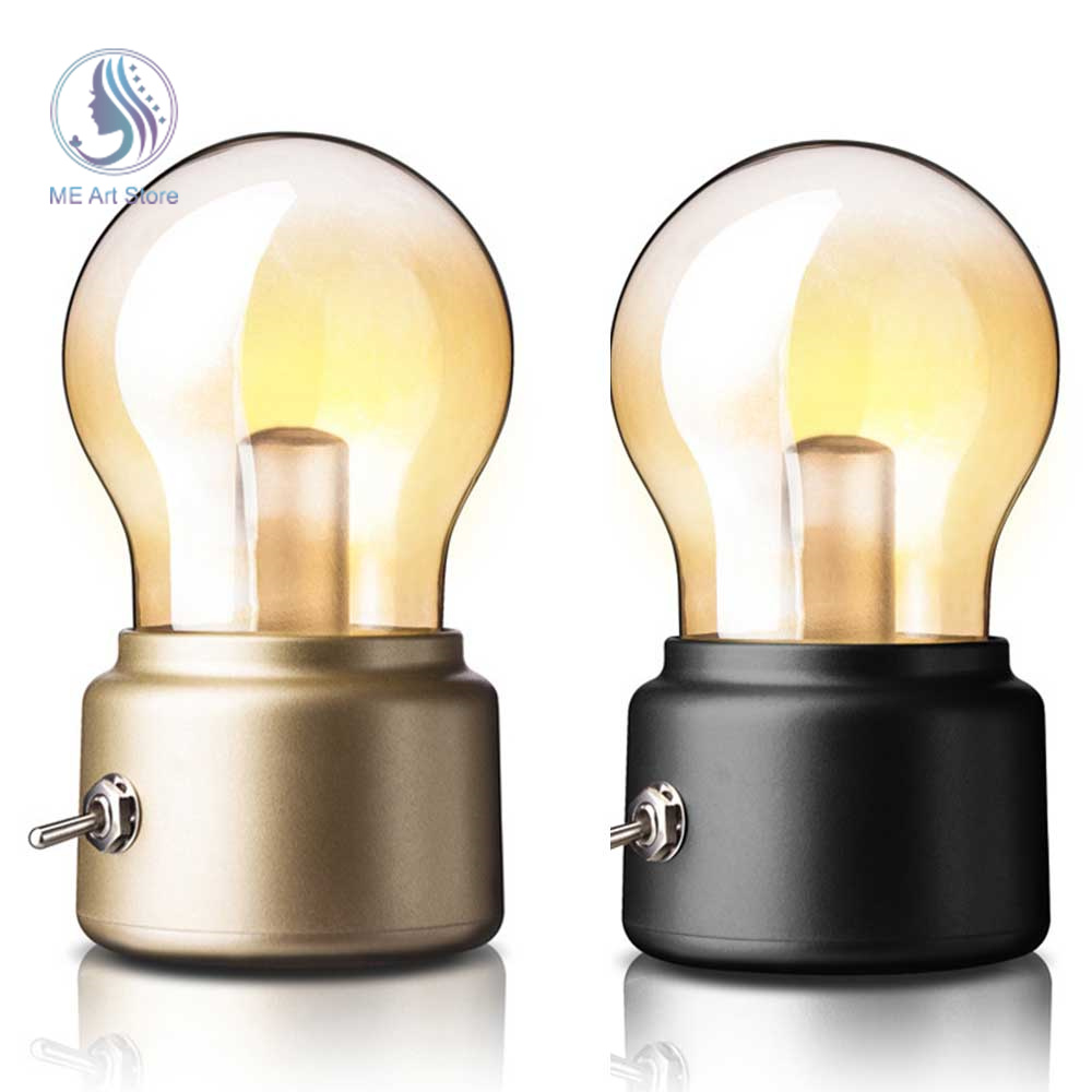 Led Nachtlampje Oplaadbare Vintage Retro Draadloze Tafellamp Lamp Met Glazen Lampenkap Voor Slaapkamerdecoratie