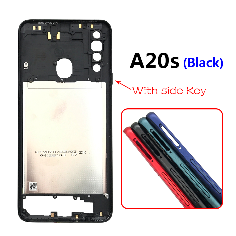 Per Samsung Galaxy A20S A30S custodia cornice centrale + tasti laterali pulsanti di accensione e Volume sostituzione per Samsung A50S A20 A70