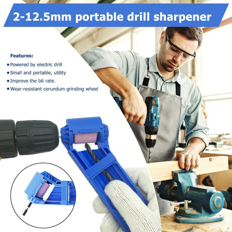 Afilador de brocas para taladro 2-12,5mm, herramienta portátil para amoladora de corindón para taladro, amoladora, rueda, broca, afilador