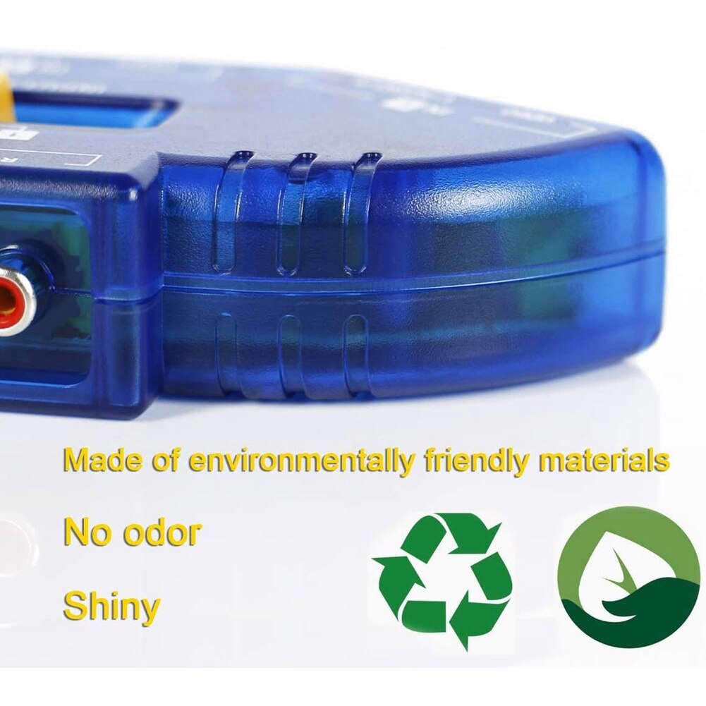 AV Switch Box 3 Way Outlets Converter and RCA Cord Video Audio AV Switcher Selector AV-33