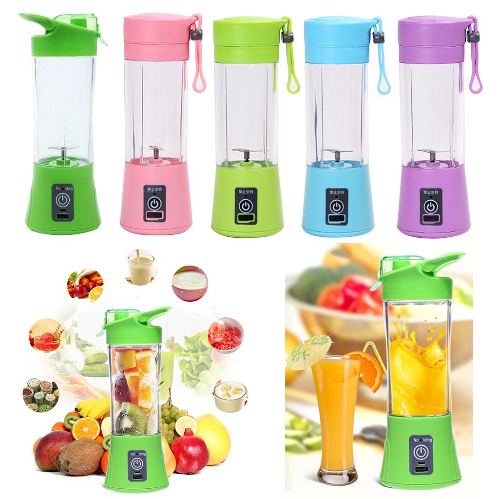 Draagbare Blender Elektrische Juicer Cup Fruit Smoothie Baby Voedsel Mengen Machine 400Ml 6 Modellen Beschikbaar