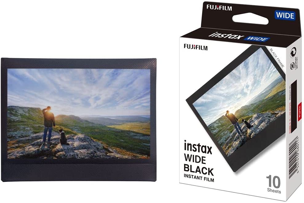 10 Vellen Fujiflm Instax Wide Fotopapier Polaroid 5 Inch Grootformaat Breed 300 210 Instax Film Zwart Frame