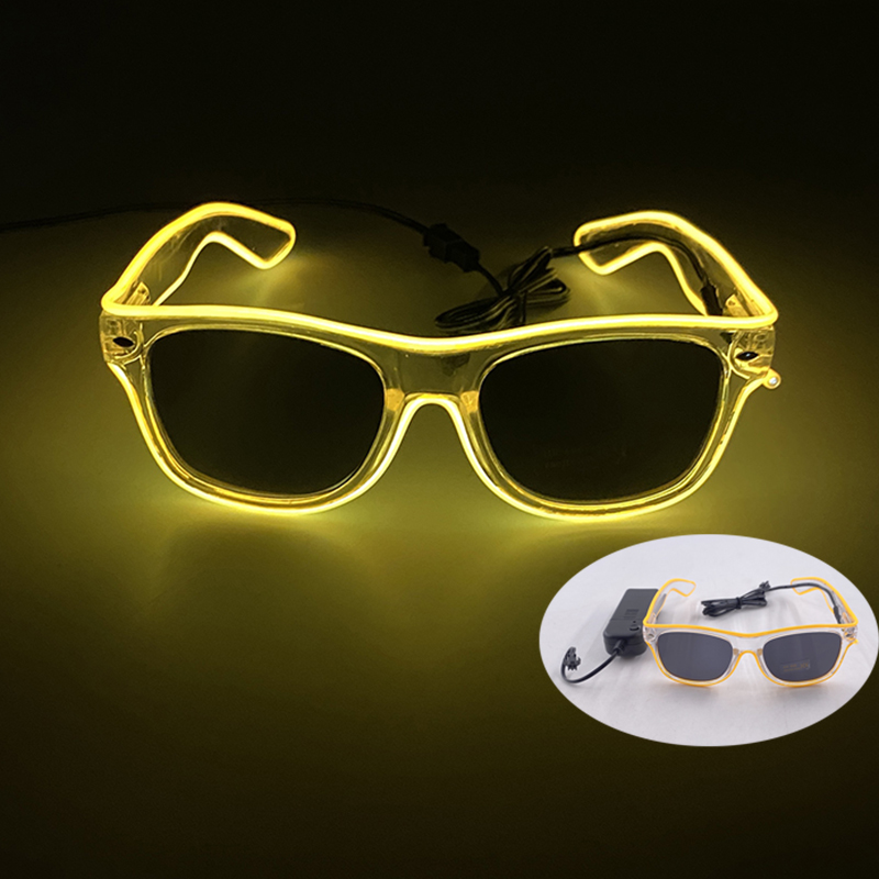 Neue 10 Farben leuchtende Dekor Kostüm Zubehör Neonlicht Sonnenbrille mit LED-Leucht brille leuchtet in dunkler Leistung: Lila
