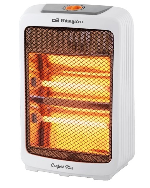 Estufa de cuarzo ORBEGOZO BP3300, 1200w, 3 niveles de potencia 2 barras de cuarzo