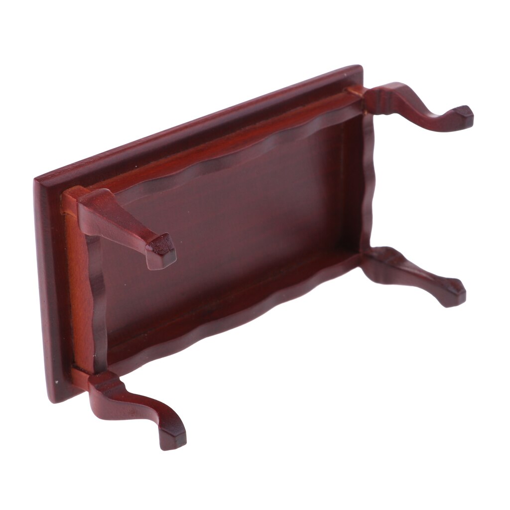 1/12 dockskåpsmöbler trä gavel bord miniatyr modell tillbehör annatto