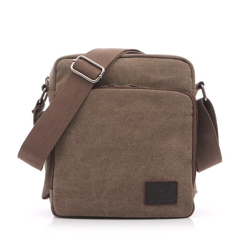 Korean canvas diagonal bag men's outdoor multifunctional shoulder bag wallet: Coffee