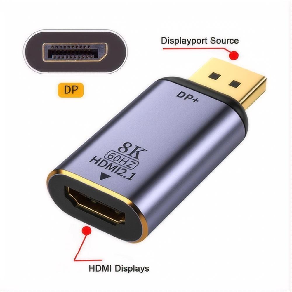 Displayport till hdmi-omvandlare, adapter, displayport 1.4 , källa till hdmi 2.1, 8k , 60hz uhd 4k , dp till hdmi-hane, skärm: Lila
