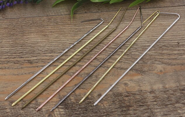 10 PCS 145mm*2.5mm Metal Copper Hair Stick 6 Colors Plated Hairpins Hair Stick Blank Base Setting For Jewelry Making