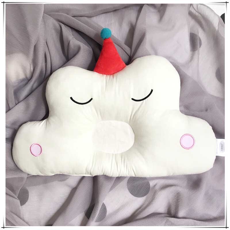 Cotton Cloud Shape Baby Sleeping Head Positioner Pillow Embroidery Newborn Stroller Pram Cushion 0-1Year