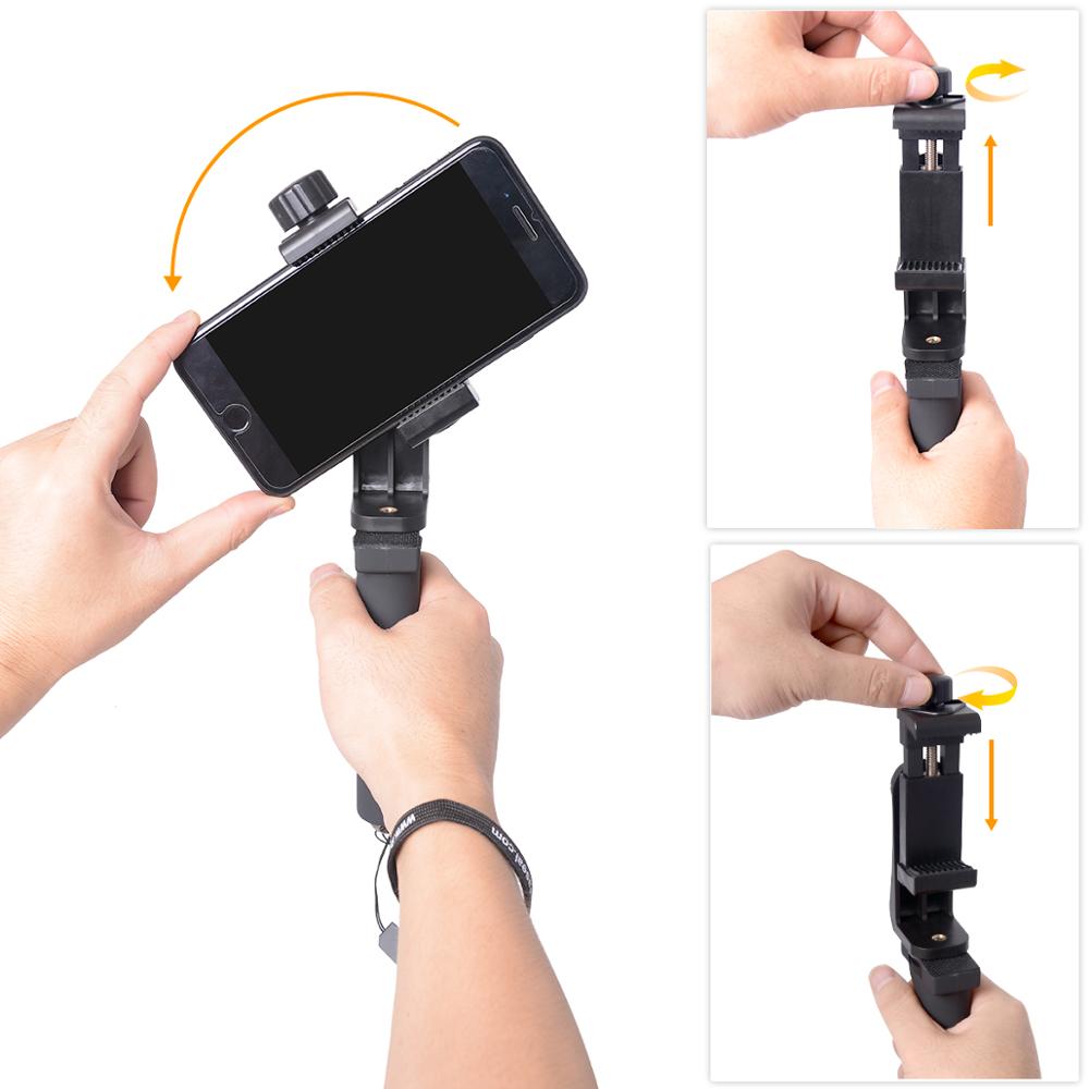 Cellulare rotativo Hand Grip Holder Telefono Mobile Stabilizzatore Selfie Bastone del Giunto Cardanico Staffa Morsetto per il iPhone XR XS XSMAX X 8 7 6 più