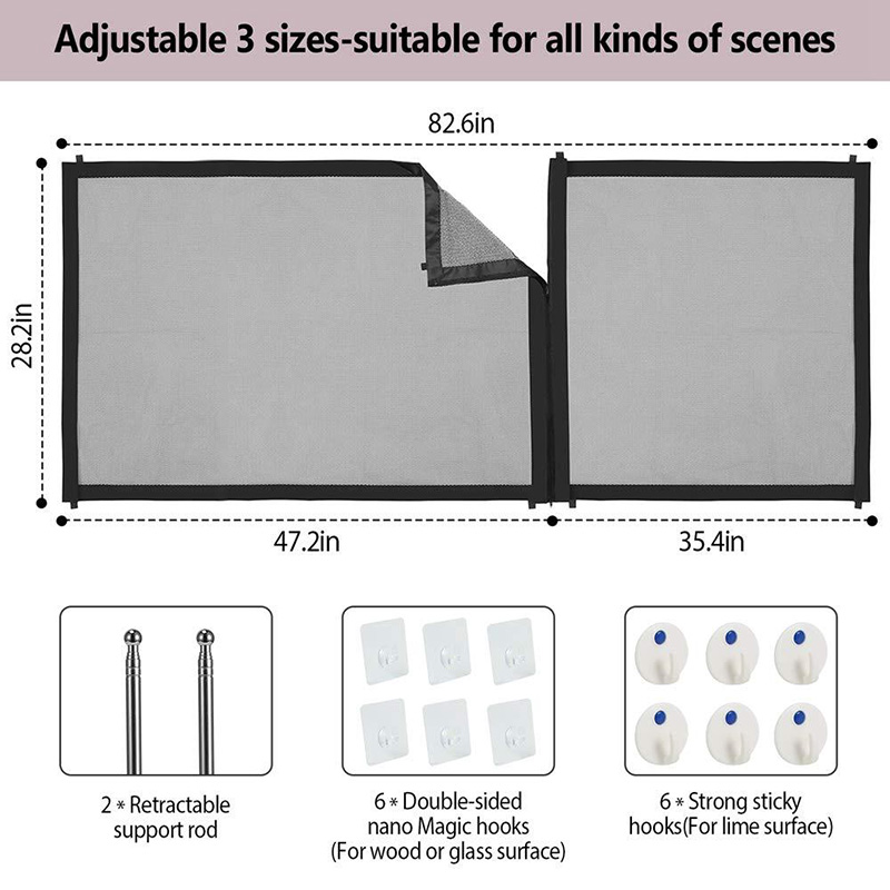 Pet Barrier Fences Folding Breathable Pet Isolation Barrier Fence For Cats Dogs Portable Safety Dog Mesh Gate Pets Accessories