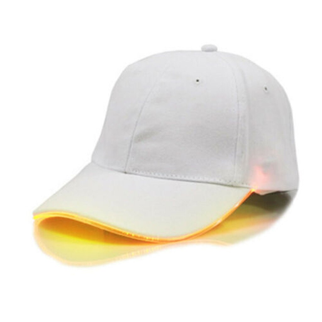 Casquette à visière lumineuse avec Led, nouvelle décontracté, de Baseball, Hip-hop, ajustable, pour le sport: Jaune