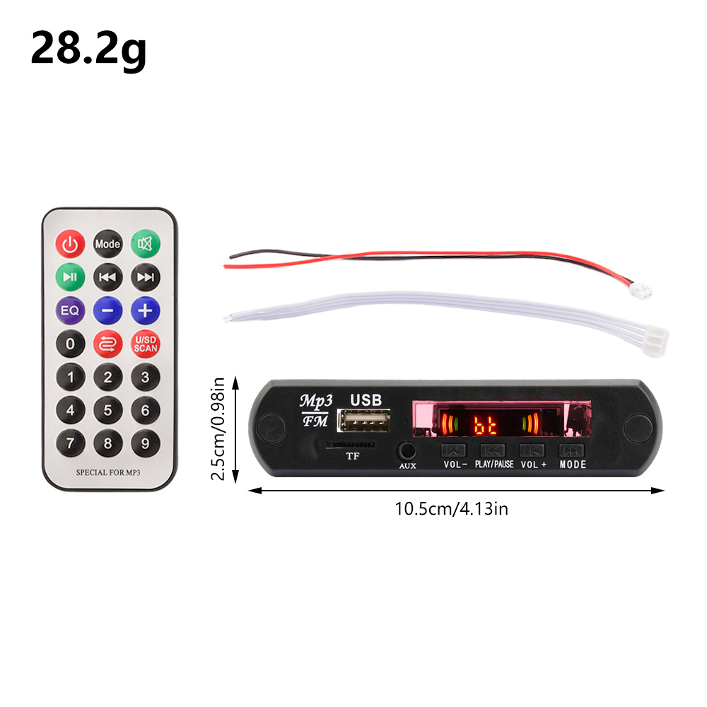 12V Bluetooth MP3 Decoding Board Module Bluetooth5.0 Amplifier Car FM Radio Module Support Stereo Dual Channel Output