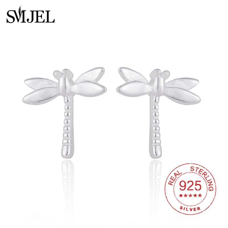 SMJEL 925 Sterling Zilveren Libelle Oorbellen voor Vrouwen Graceful Dier Studs Oor Sieraden Verjaardagscadeautjes Dochter