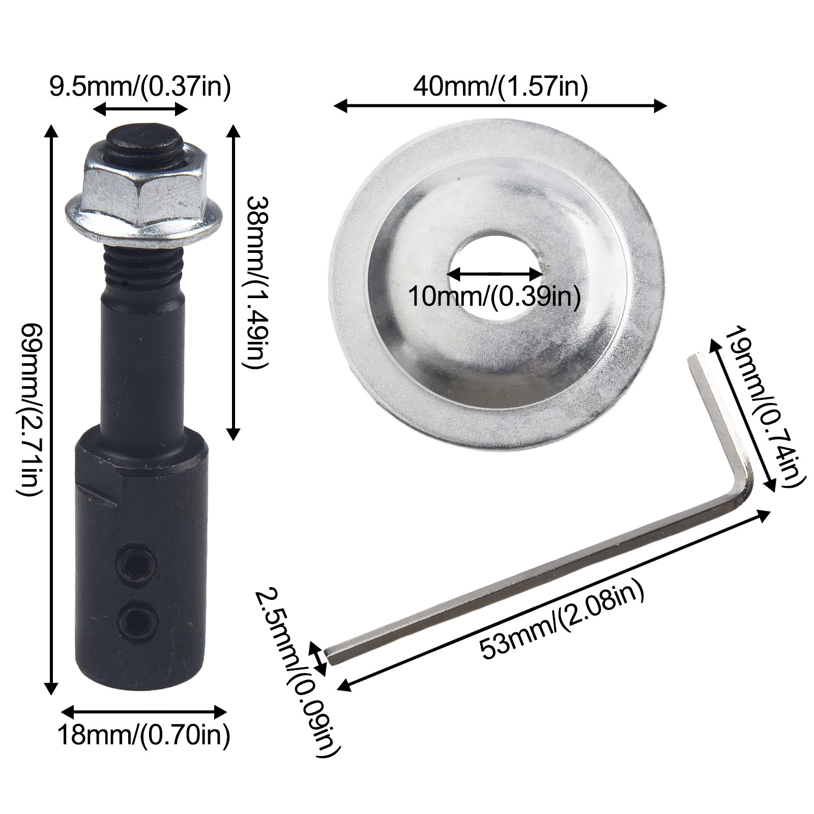 Spindel Adapter 5-16mm Welle Motor- Bank Schleifer Schleifen Rad Pleuel Für Polieren Maschine Zubehör: dunkel Grau