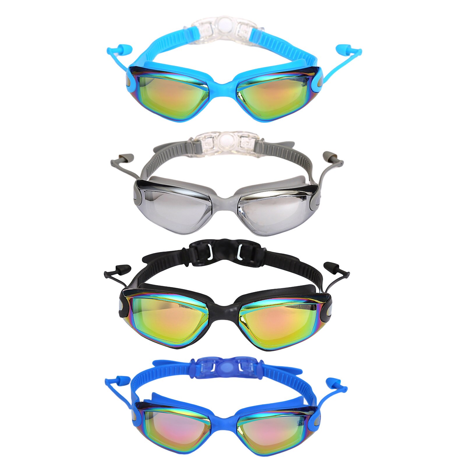 Clear Comfortabele Zwembril Met Oordopjes Uv-Anti-Fog Zwemmen Bril