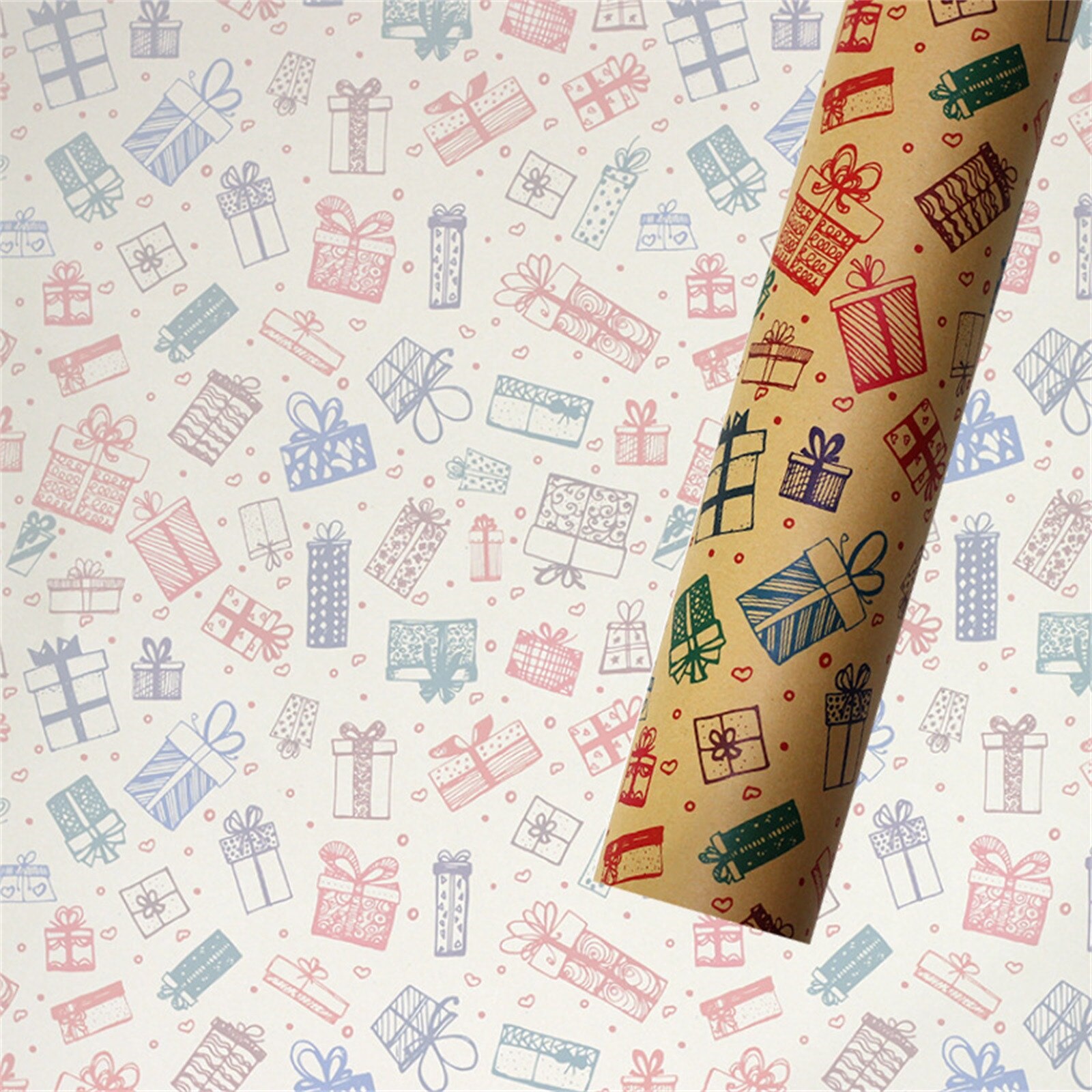 Christmas Printing Kraft Paper Roll Crafts Art Packaging Decorative Paper Christmas Home Decoration Year Party Paper#50: F