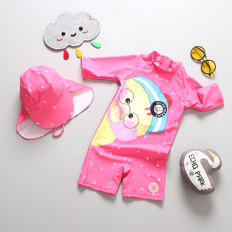 1-7Years Del Bambino Ragazze Costume Da Bagno Nuovo 2019 vestito di Nuoto per il Capretto della ragazza con la Protezione Del Bambino Surf vestito Infantile Del Bambino Galleggiante suit-SW376