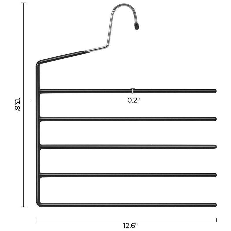 Pants Hangers Space Saving, Set of 4 Open-Ended Clothes Hangers, Multiple Pant Hanger, Pants Organizer Hanger, Pant