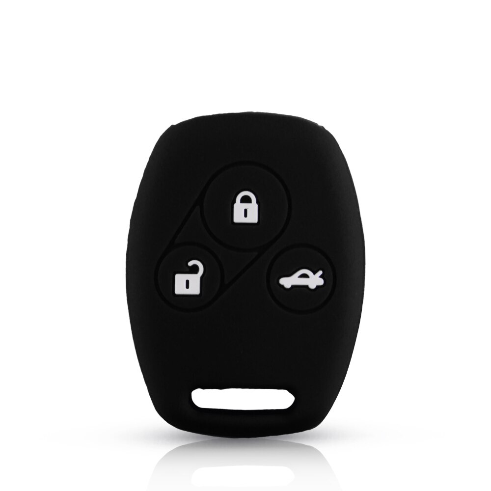 KEYYOU-funda de silicona para llave de coche, accesorio de 3 botones para HONDA Accord Civic CRV Pilot, de fibra de carbono, compatible con 2007, , , , , ,: Silicone Case NO.1