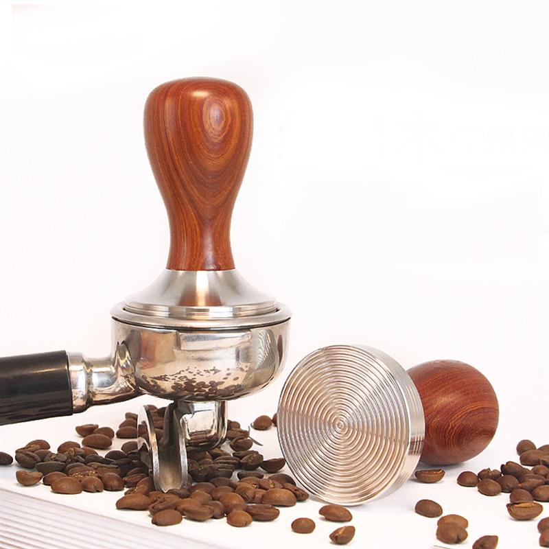 1 Pc Rood Sandelhout En Rvs Italiaanse Koffie Sabotage 49Mm Draad Base Espresso Sabotage Koffieboon Druk