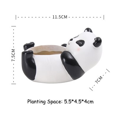 1pc dyreharpiks sukkulent plantepotte dekorativ desktop urtepotte mini bonsai planter hjem haveindretning bjørn zebra giraf: Panda