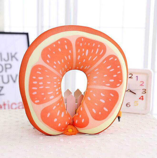 Frugt u-formet rejsepude nanopartikler nakkepude vandmelon citron kiwi appelsin bilpuder blød pude boligtekstil: 10