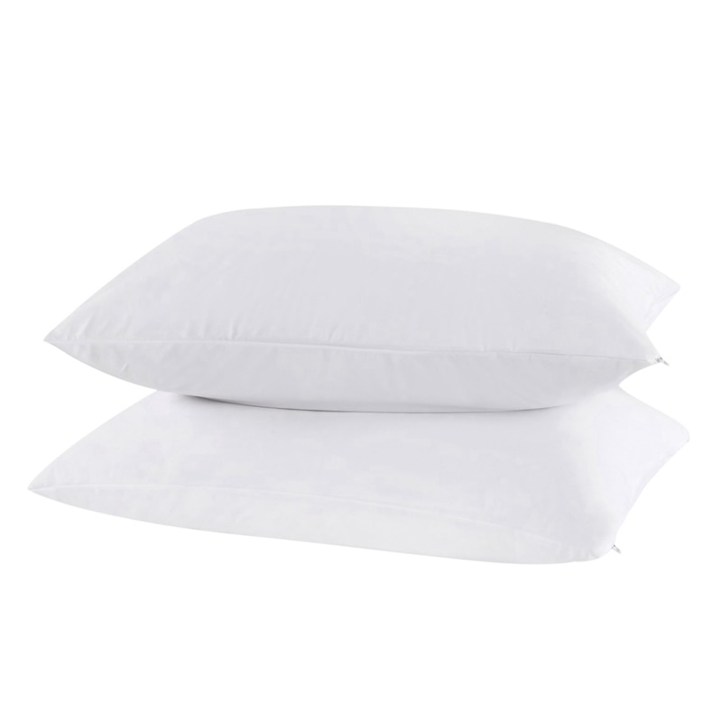 2pc vita kuddfodral vattentätt kuddskydd mot kvalster vägglussäker dragkedja kuddfodral allergi kuddfodral 50 x 70cm