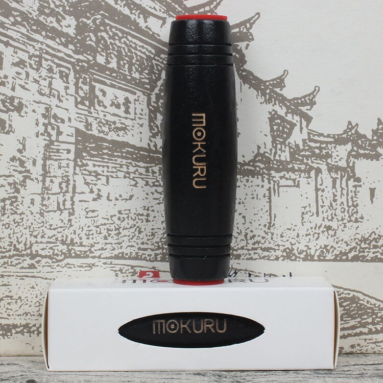 Wooden Fidget Hand Spinner Funny Stress Reliever Flip Stick Hand Decompression Concentrate Toy Japanese Rolling Stick Toy L0271: Black