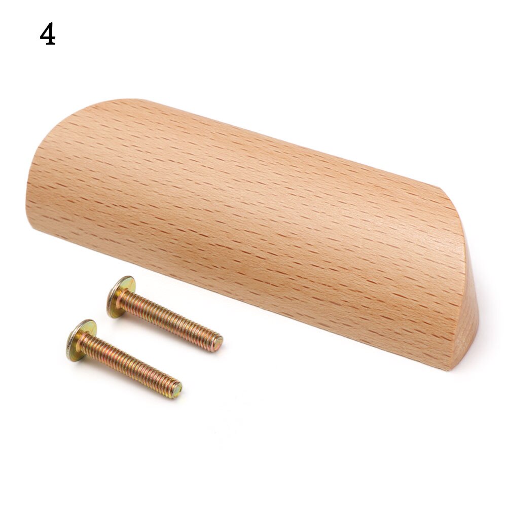 1PC Furniture Hardware Nature Color Wooden Cabinet Knob Solid Pull Handle Knobs Drawer Wood Handles Home Door Parts: 4