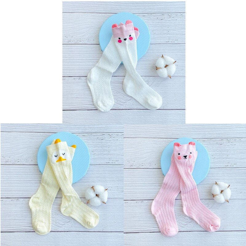 3 Paare/los Sommer Dünne Gittergewebe Baby Mädchen Über Knie Hohe Socken Kleinkind Ebene Atmungsaktive Baumwolle Lange Socken für Kleinkinder Jungen