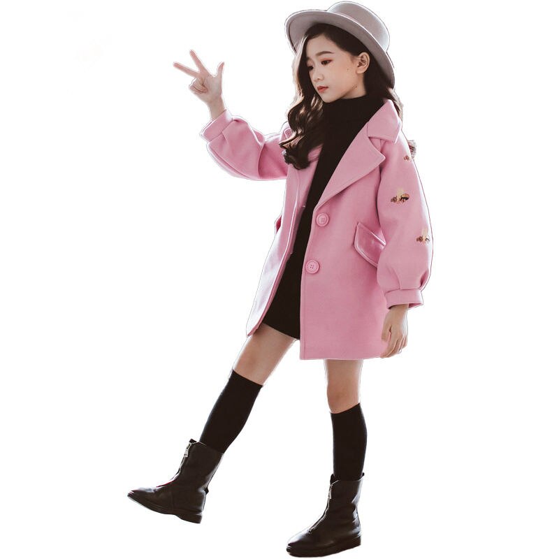 filles laine manteau automne et vêtements d'hiver nouvelle coréenne commerce extérieur enfants automne et hiver manteau de laine