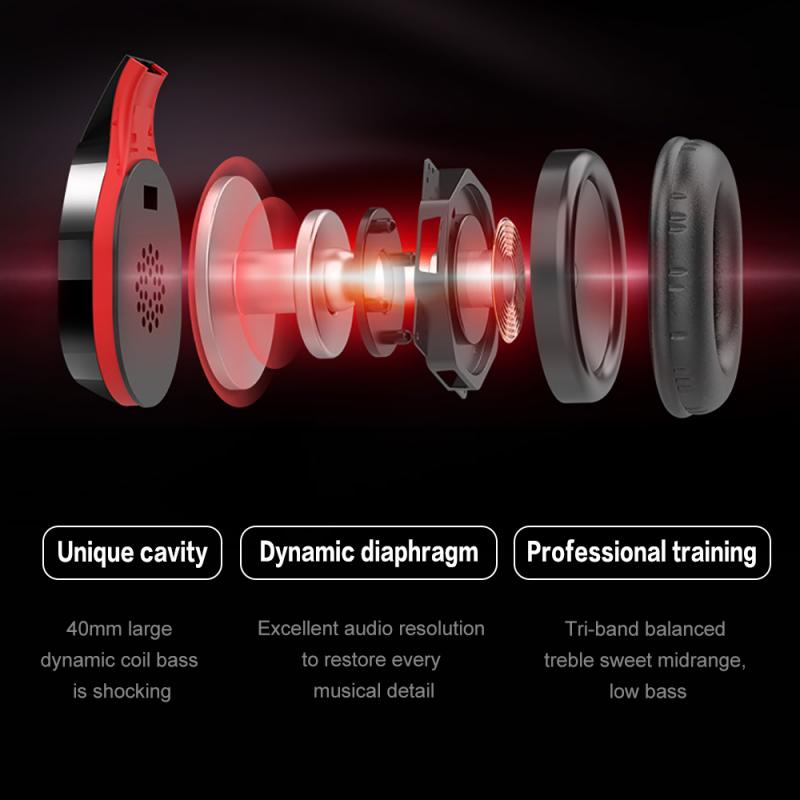 Hifi Over Ear Noise Cancelling Headphone Stereo With Mic Lightweight Auriculares Heaset T5 Sports 5.0 Headset Wireless Bluetooth