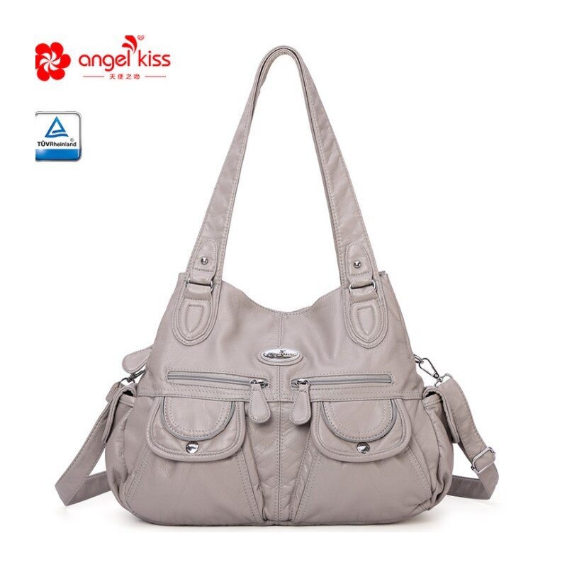 RURU monkey Bag For Women Women's PU Material Solid Color Multi-pocket Large Capacity Ladies Shoulder Bag