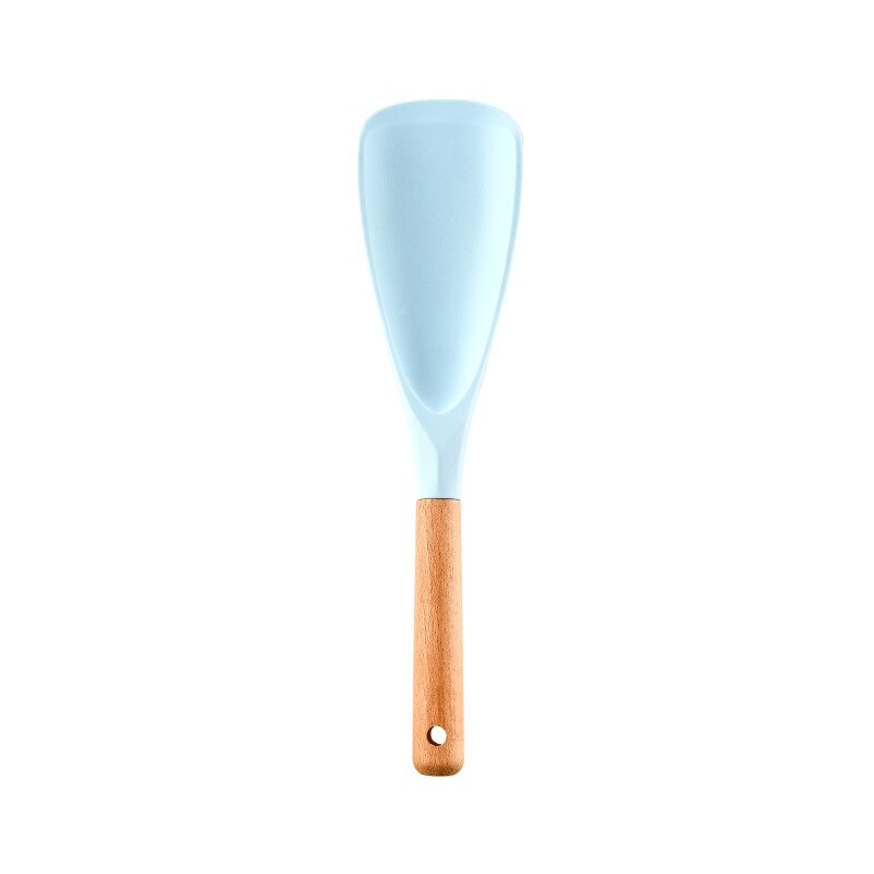 Morandi Blue Silicone Kitchenware Cooking Utensils Heat Resistant Kitchen Non-Stick Cooking Utensils Kitchen Baking Tools: Flat shovel
