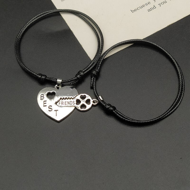 Bracelet Yin Yang de Style chinois pour hommes et femmes, 2 pièces, noir et blanc, corde ajustable, bijoux à la ,: D