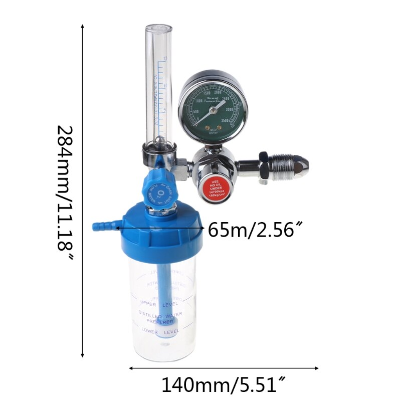 Oxygen Pressure Regulator O2 Pressure Reducer Gauge Meter Flow Gauge Gas Regulator G5/8